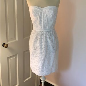 Rebecca Taylor White Eyelet Strapless Dress